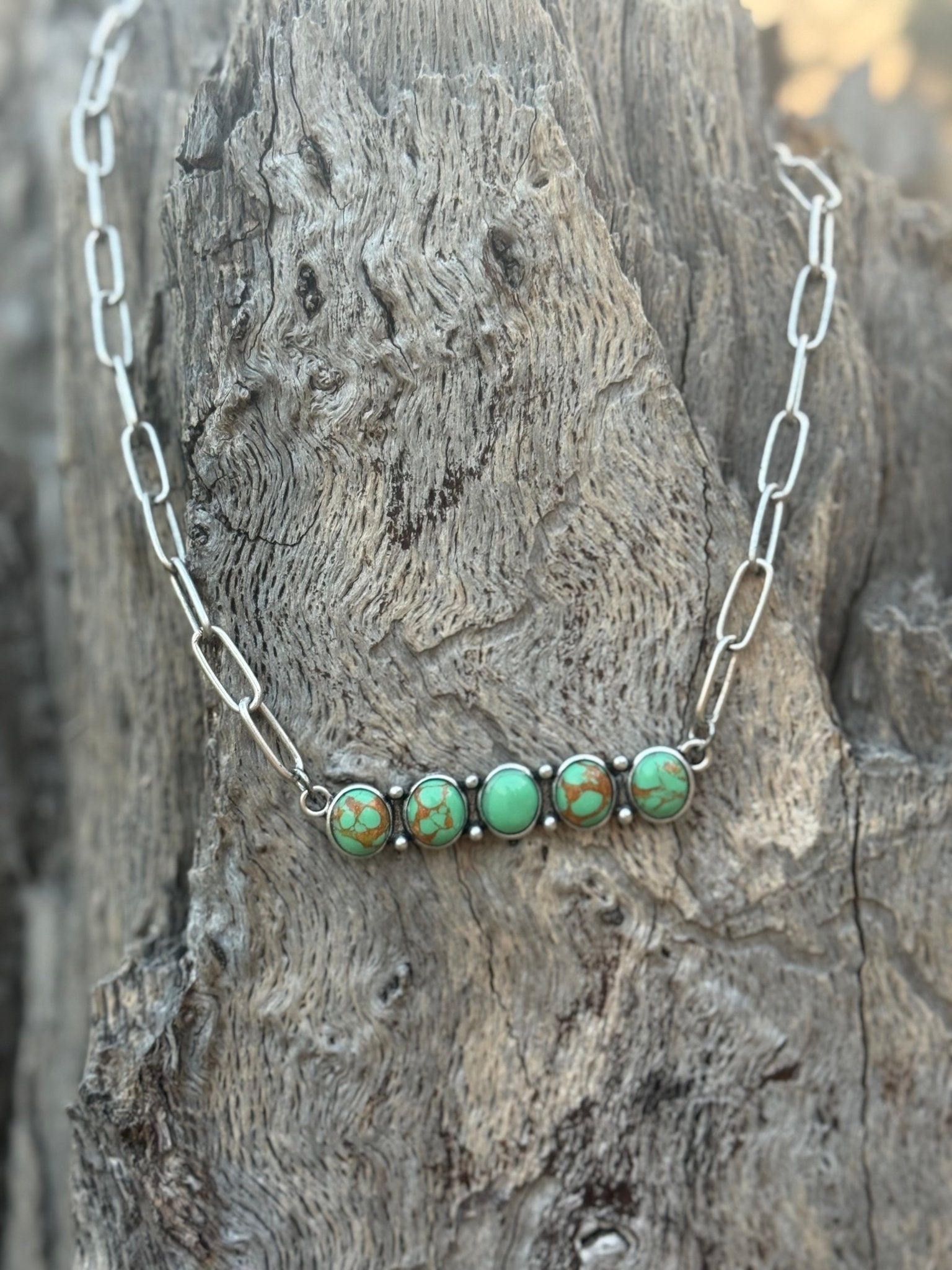 Turquoise Stones Bar Necklace