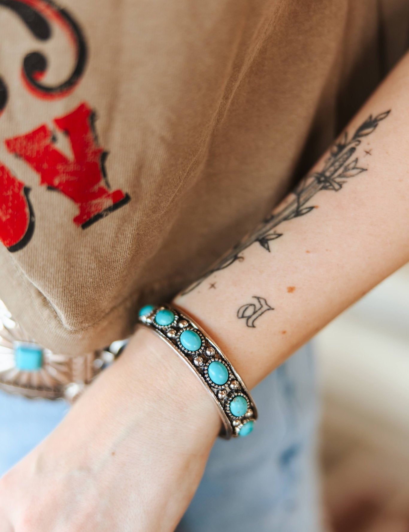 Turquoise Stones Cuff Bracelet
