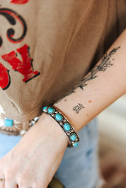 Turquoise Stones Cuff Bracelet