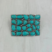 Turquoise Stones Rectangle Belt Buckle