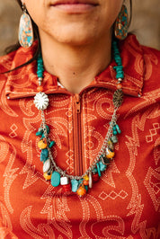 Turquoise Sunset Charm Necklace