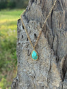 Turquoise Teardrop Gold Necklace