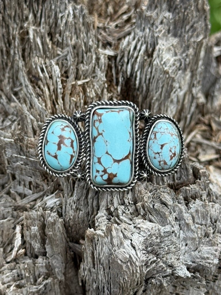 Turquoise Three Stone Stretch Ring