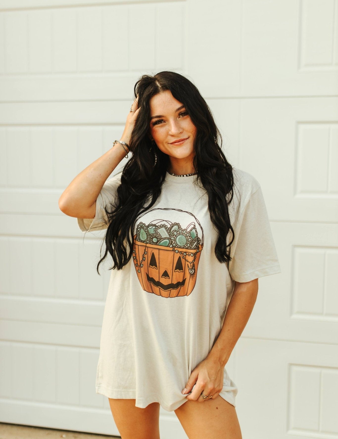 Turquoise Treats Halloween Graphic TeeCementS