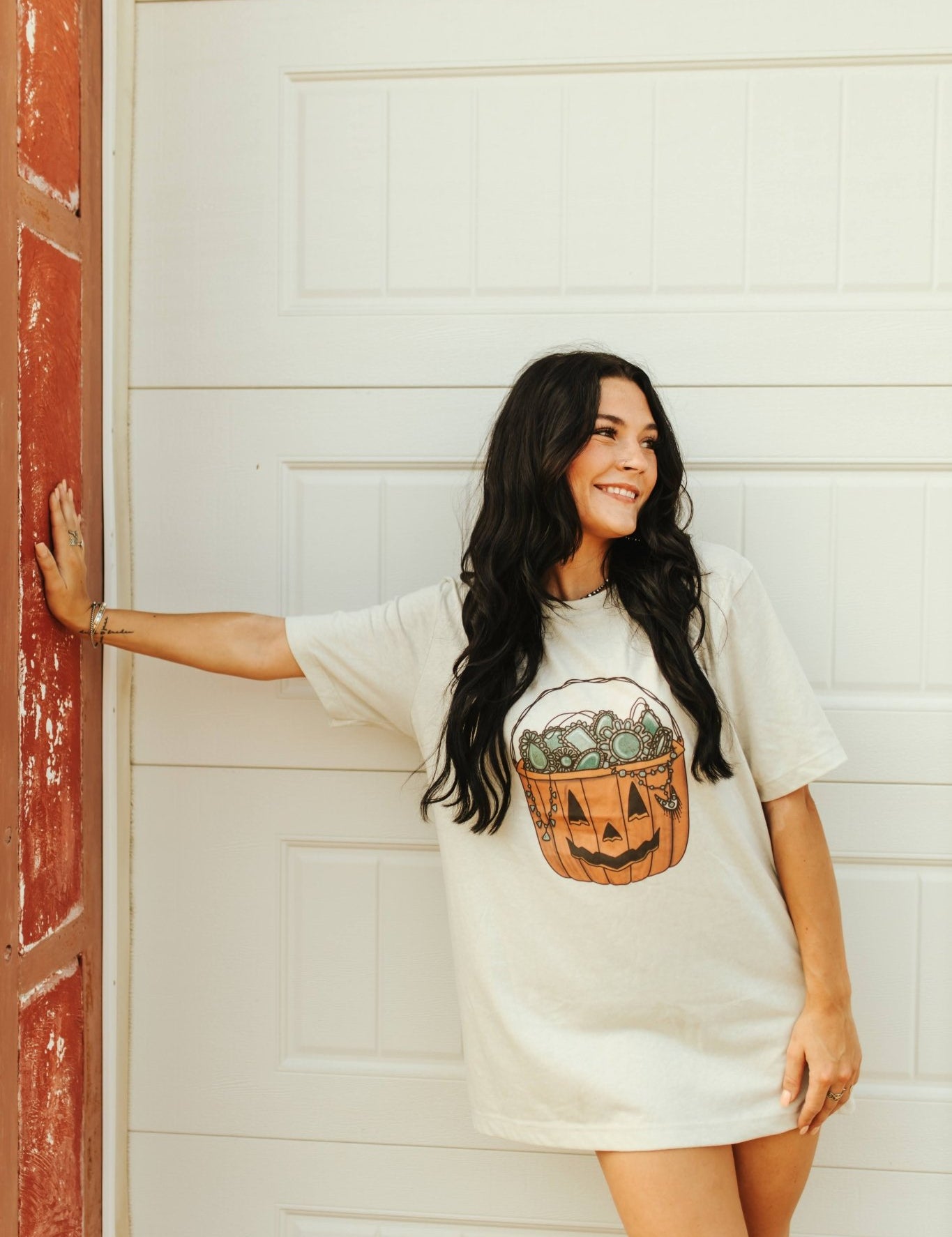 Turquoise Treats Halloween Graphic TeeCementS