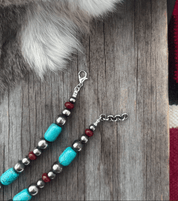 Turquoise Tubes Beaded Necklace