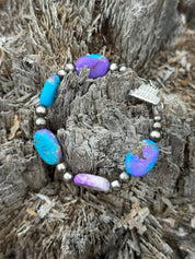 Turquoise Twilight Oval Beaded Bracelet