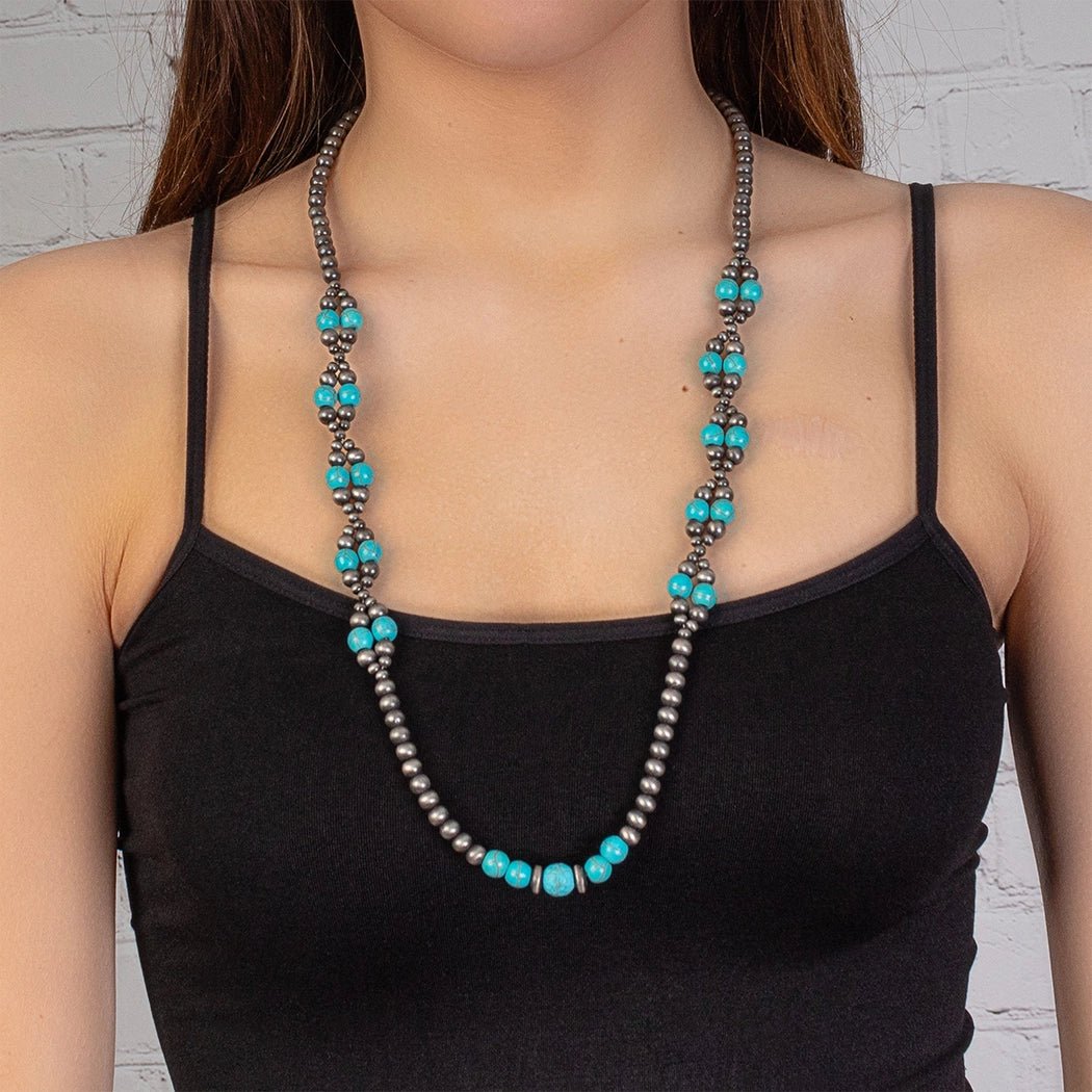 Turquoise Twin Beaded Necklace