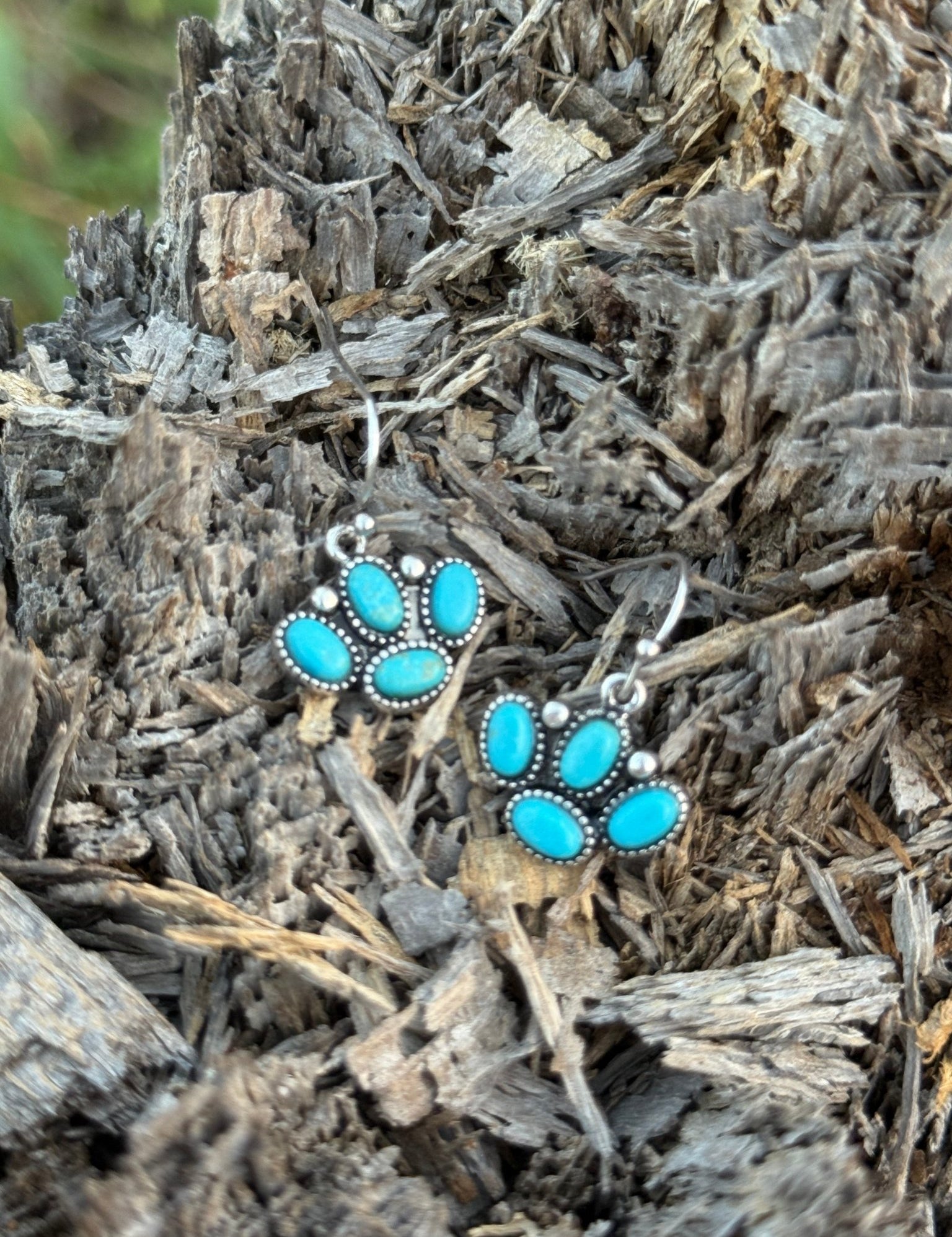 Turquoise Western Drop Earrings