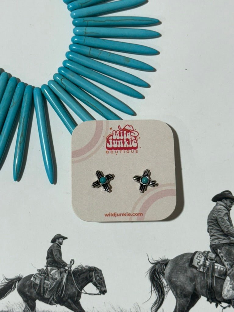 Turquoise Zia Stud Earrings