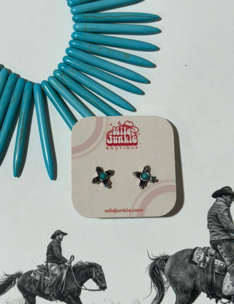 Turquoise Zia Stud Earrings