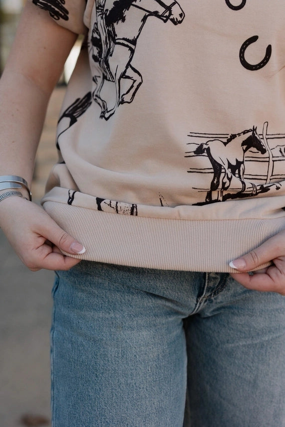 Western Trails Puff Sleeve TopS
