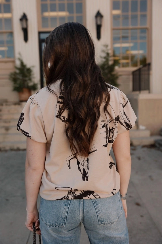 Western Trails Puff Sleeve TopS