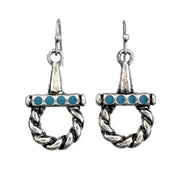 Twisted Horsebit Turquoise Dangle Earrings