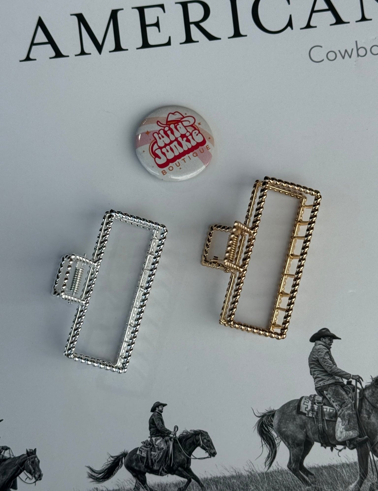 Twisted Rope Rectangle Hair ClawSilver