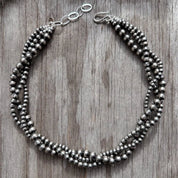 Twisted Strand Silver Pearl Choker