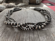 Twisted Strand Silver Pearl Choker