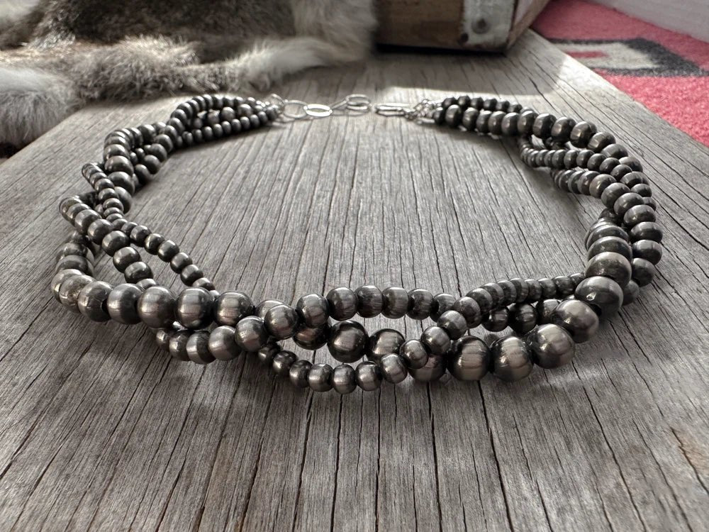 Twisted Strand Silver Pearl Choker