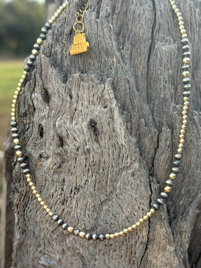 Two-Tone Beaded Choker Necklace