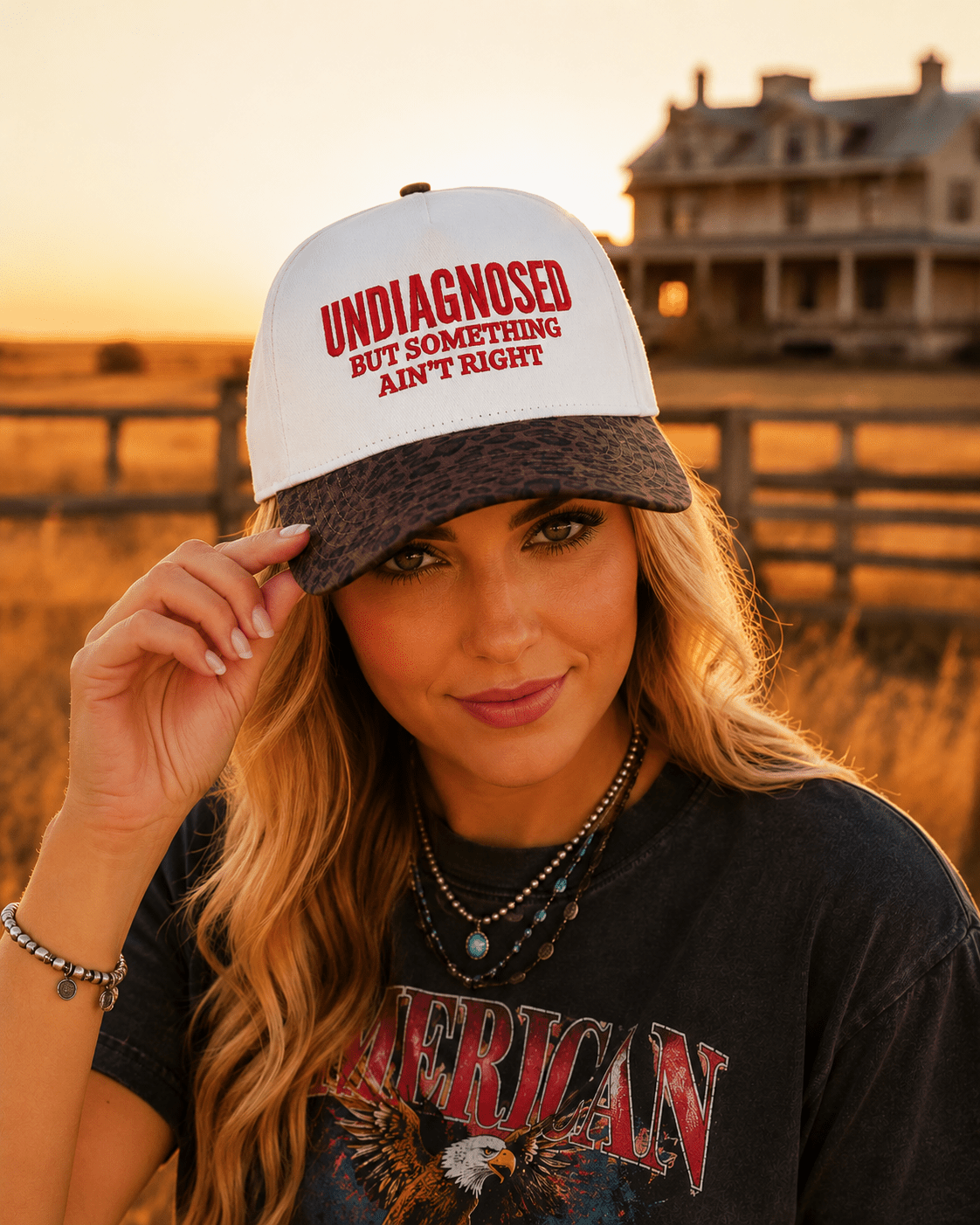 Undiagnosed But Something Ain't Right Embroidered Trucker Hat
