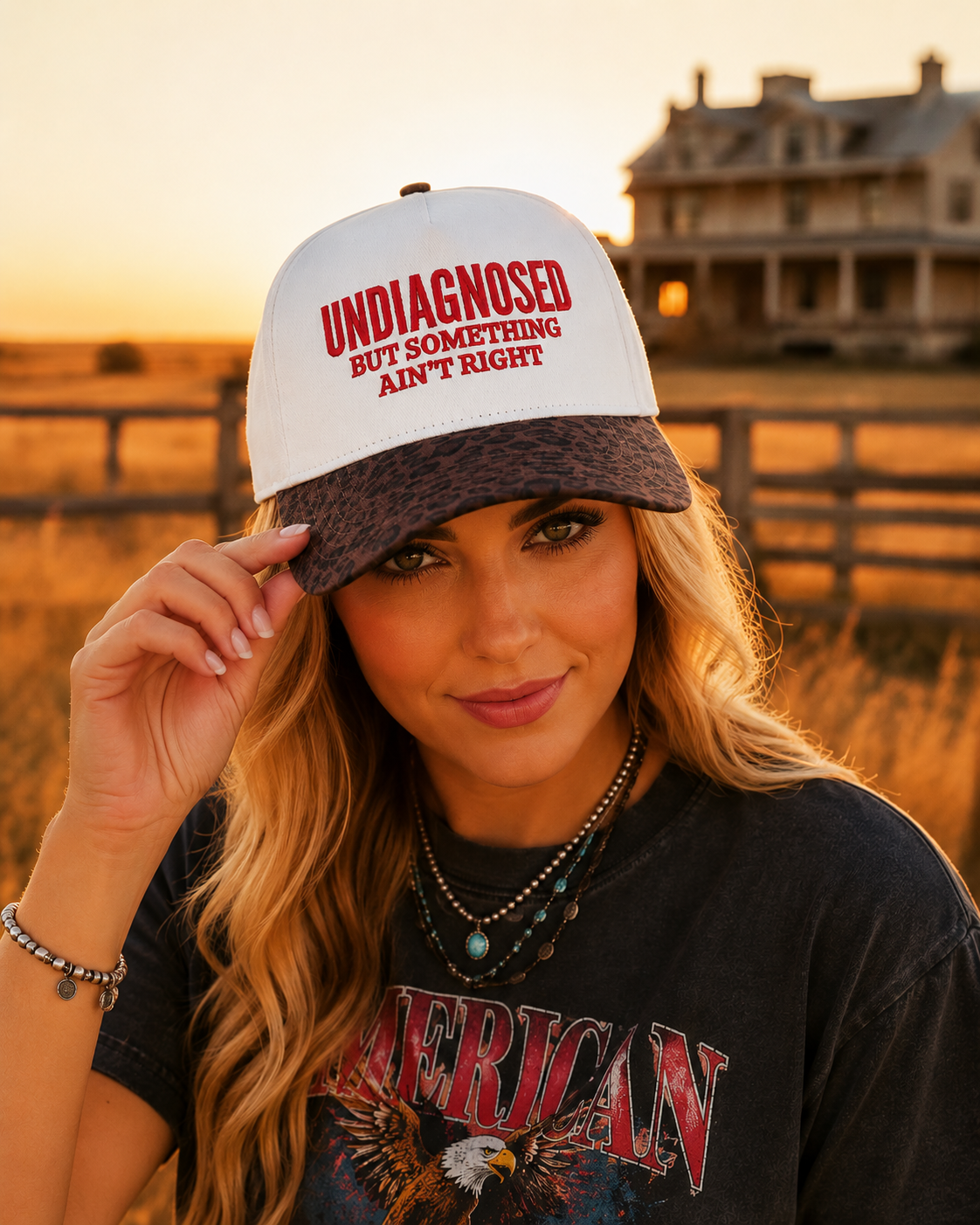 Undiagnosed But Something Ain't Right Embroidered Trucker Hat