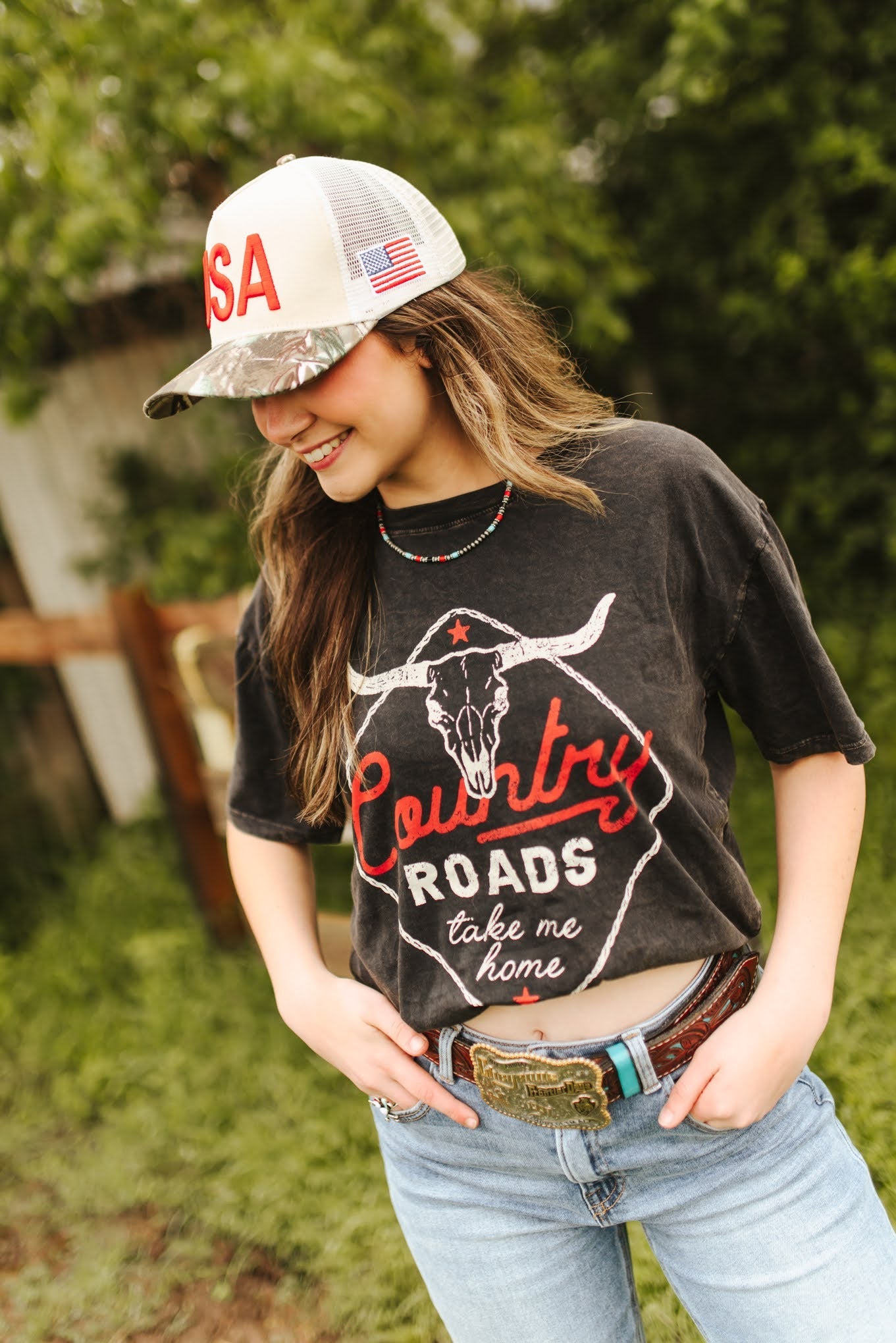 USA Camo Embroidered Trucker Hat