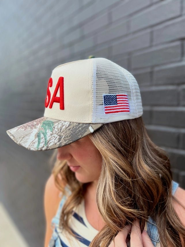 USA Camo Embroidered Trucker Hat