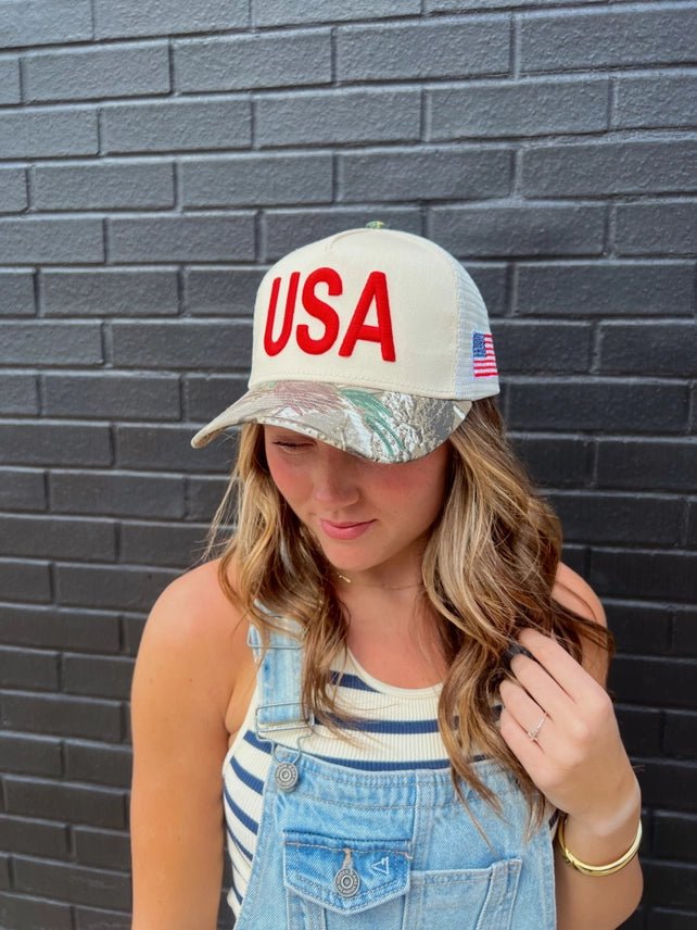 USA Camo Embroidered Trucker Hat