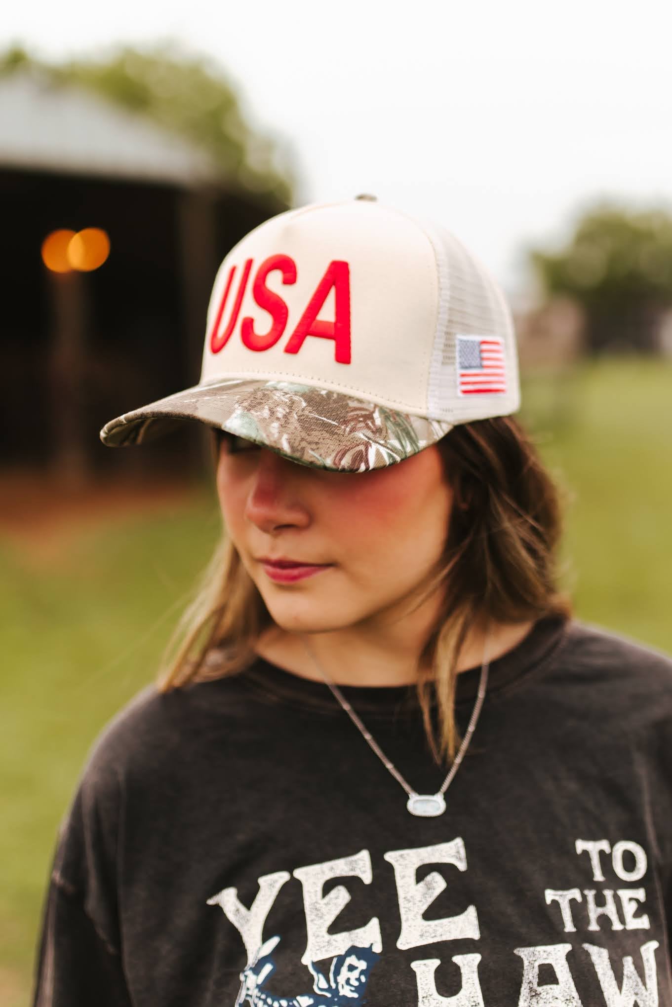 USA Camo Embroidered Trucker Hat
