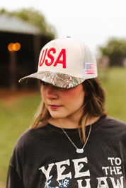 USA Camo Embroidered Trucker Hat