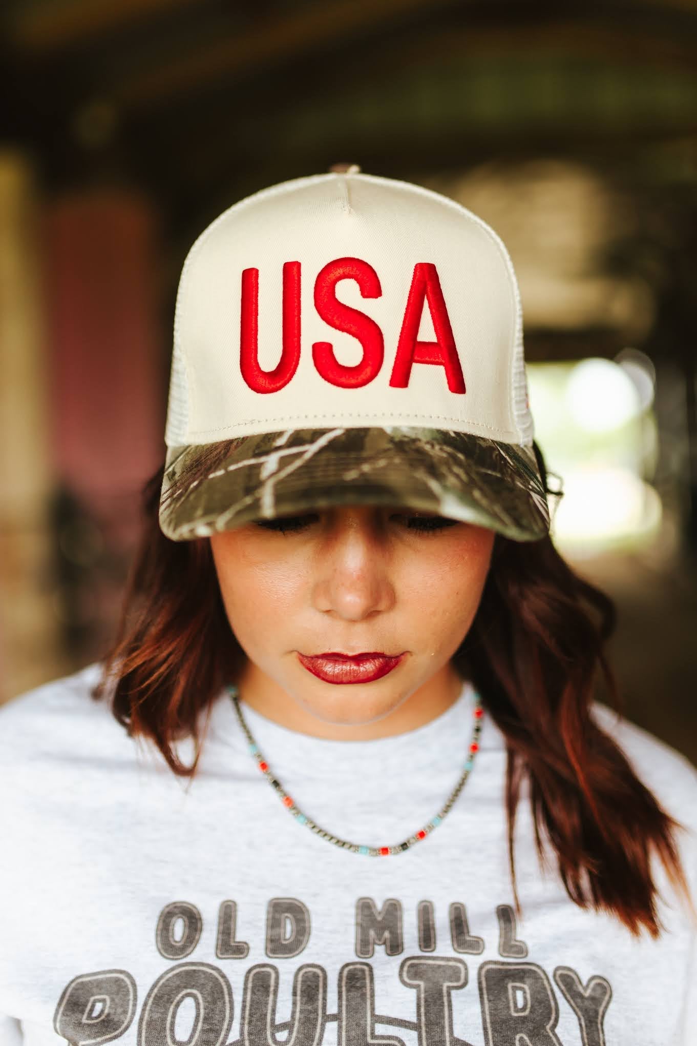 USA Camo Embroidered Trucker Hat