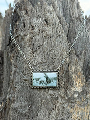 Vintage Cowboy Portrait Pendant Necklace