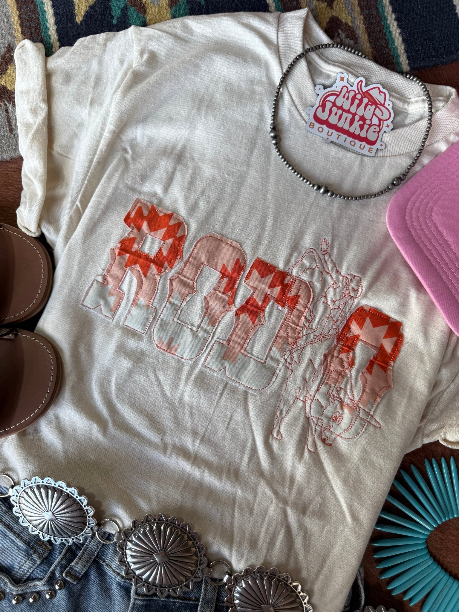 Vintage Rodeo Aztec Stitched Graphic TeeS
