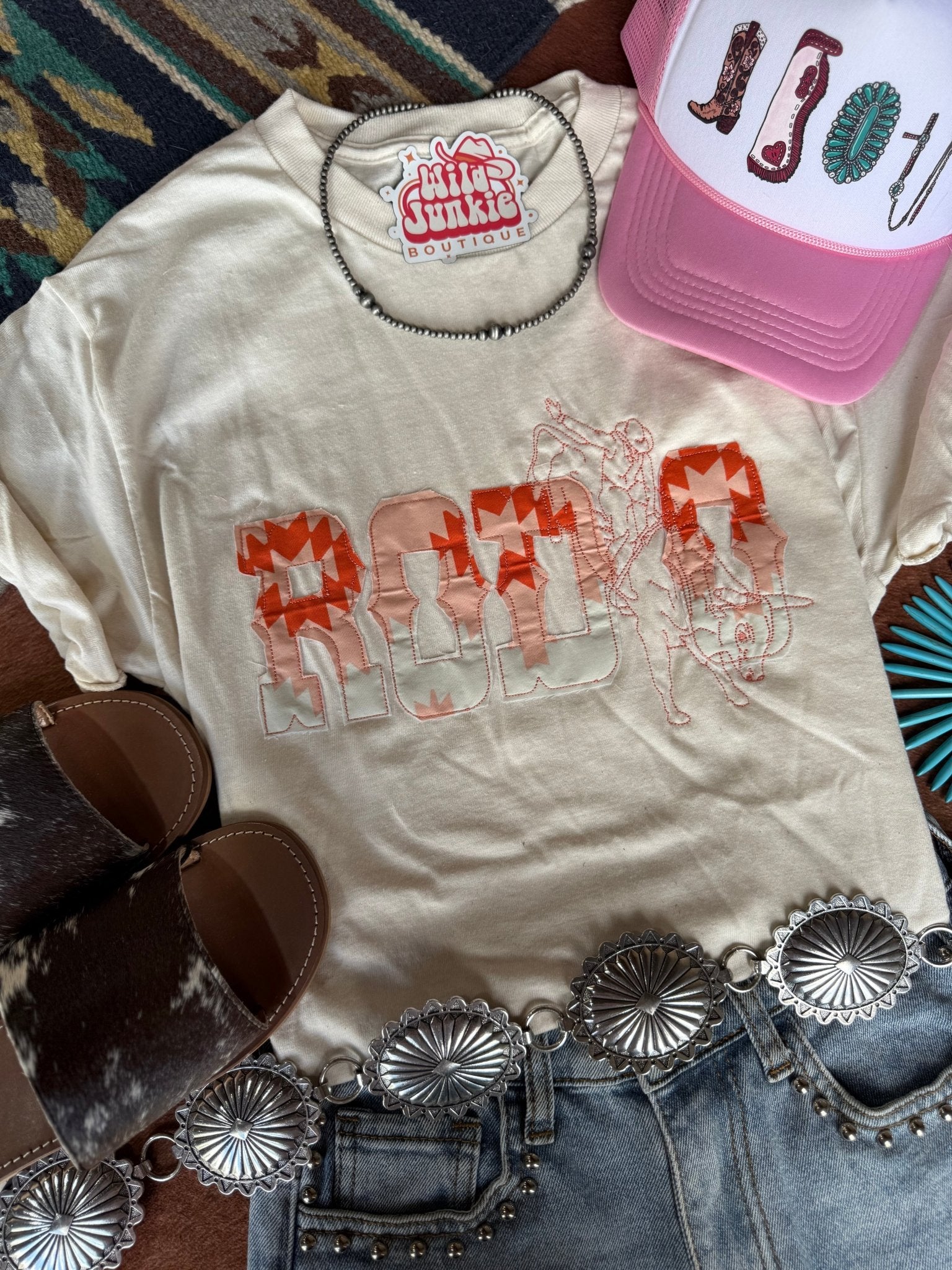 Vintage Rodeo Aztec Stitched Graphic TeeS
