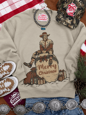 Vintage Rodeo Clown Merry Christmas Graphic SweatshirtSandS
