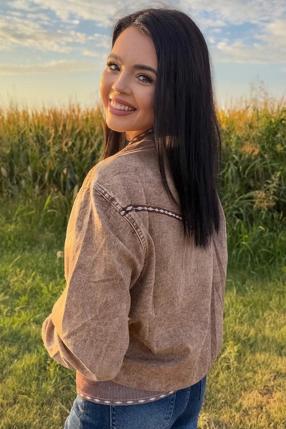 Vintage Saddle Buckstitch Bomber JacketS