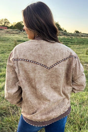 Vintage Saddle Buckstitch Bomber JacketS