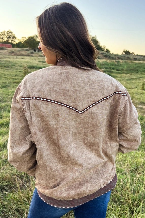 Vintage Saddle Buckstitch Bomber JacketS