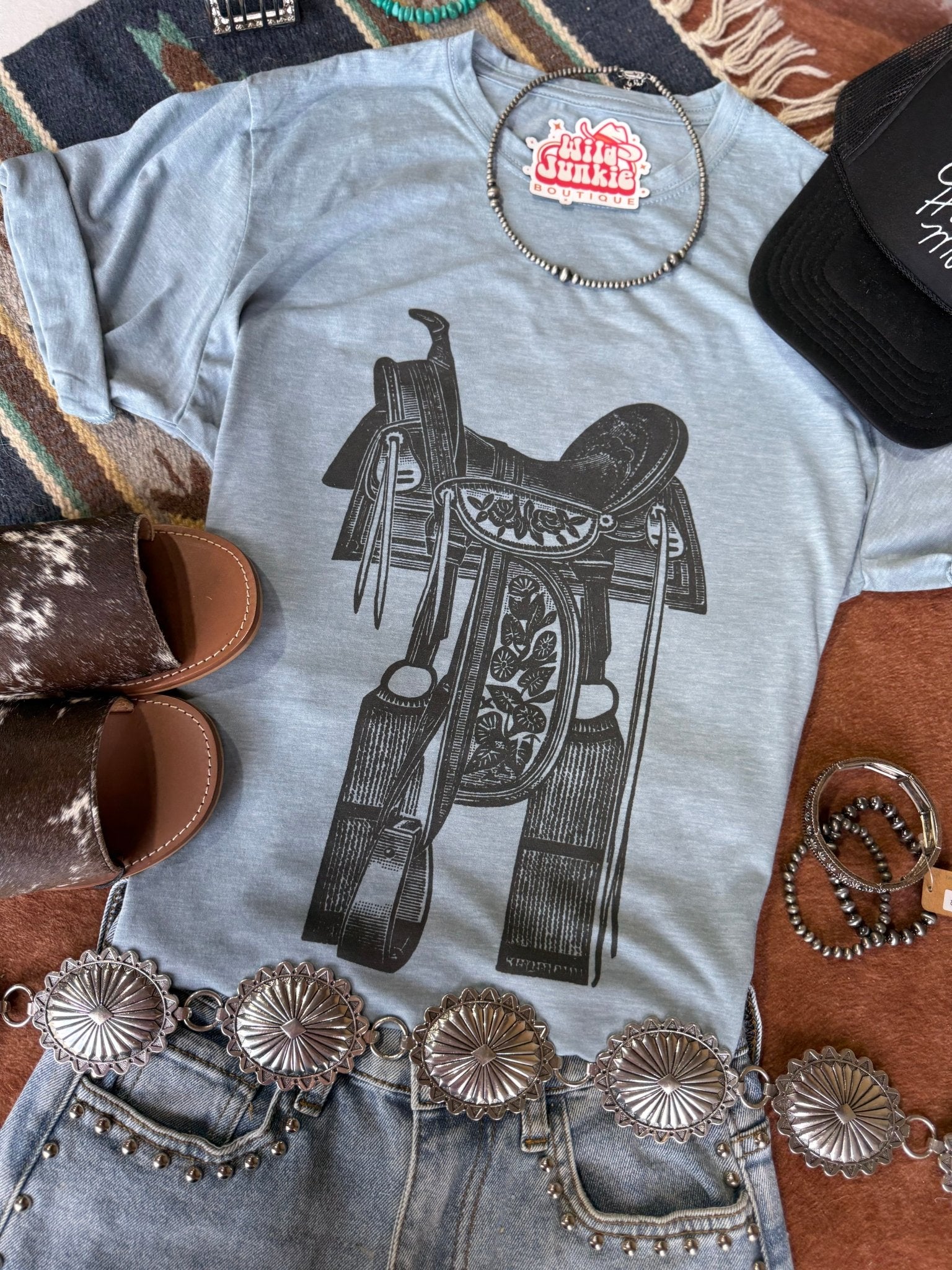 Vintage Saddle Graphic TeeStonewash DenimS