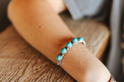 Vintage Turquoise Concho Cuff Bracelet
