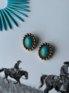 Vintage Turquoise Gold Post Earrings