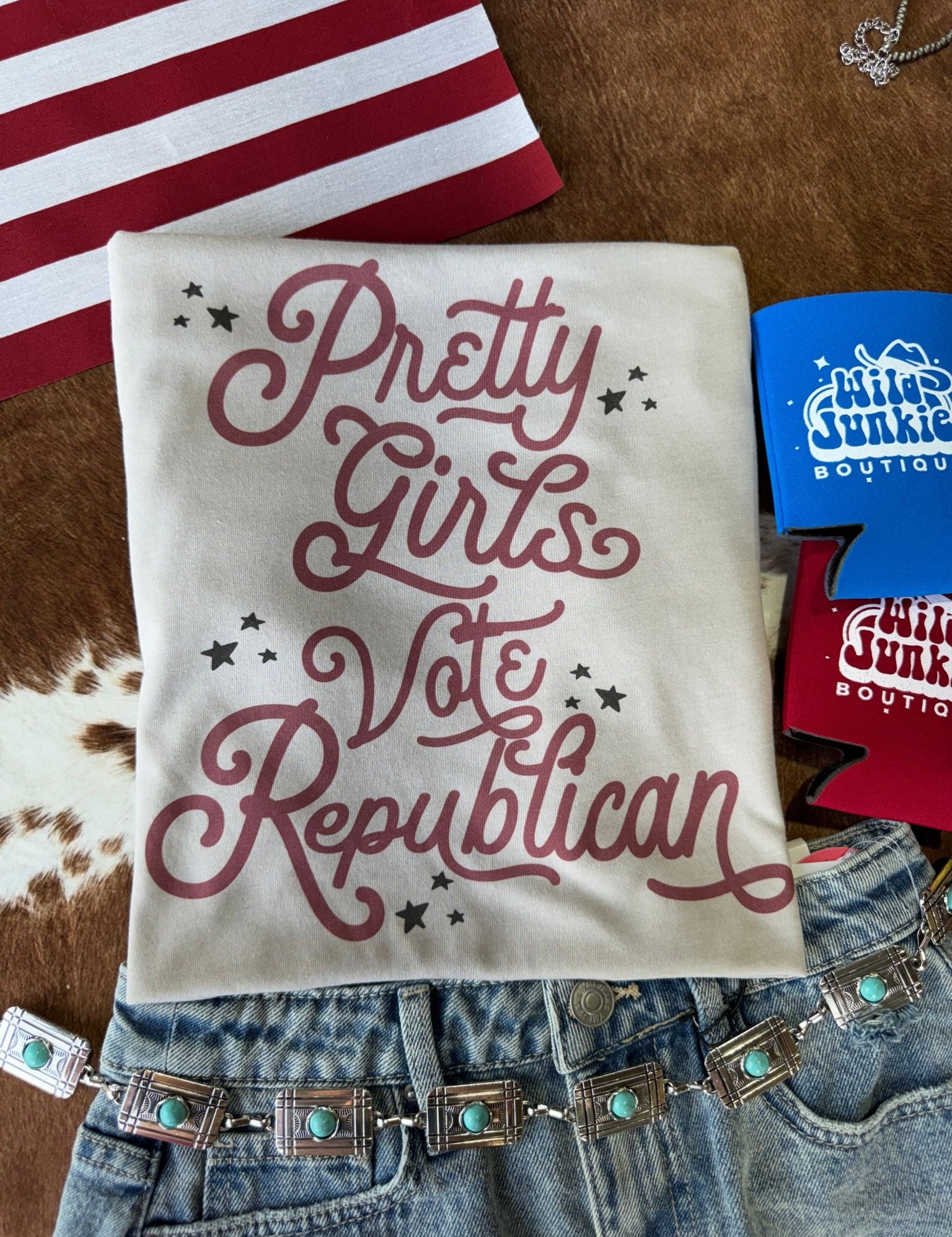 Vote Republican Star Spangled Graphic T - shirtCool GreyS