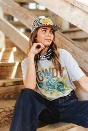 Wanted And Wild Zebra Embroidered Hat
