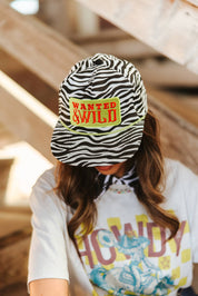 Wanted And Wild Zebra Embroidered Hat