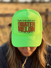 Watermelon Crawl Trucker HatNeon Green