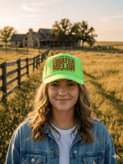 Watermelon Crawl Trucker HatNeon Green