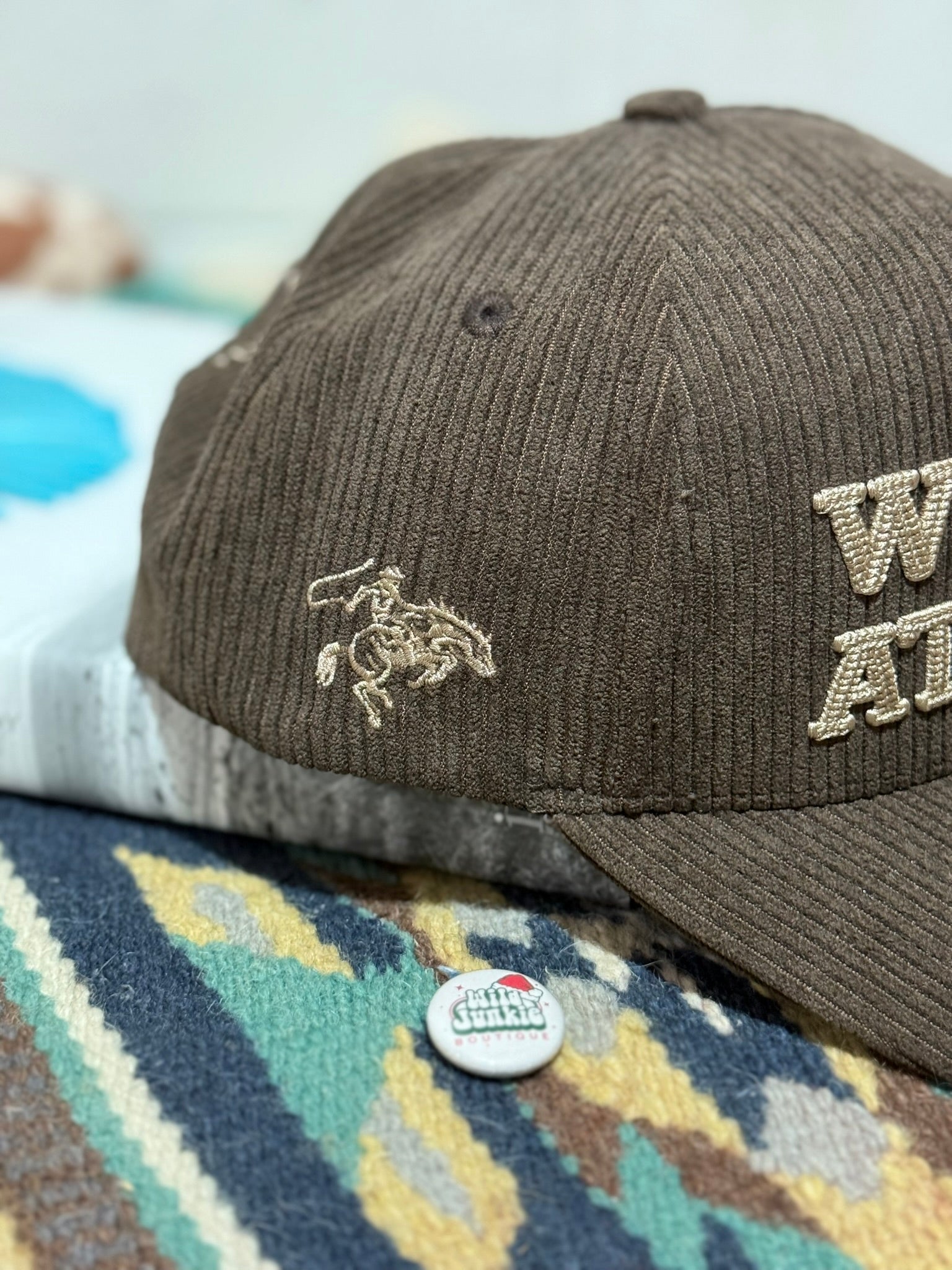 We Ride At Dawn Corduroy Embroidered Trucker Hat