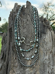 Western 4 Layered Snaffle Bit Beaded Necklace