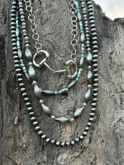 Western 4 Layered Snaffle Bit Beaded Necklace