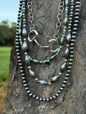 Western 4 Layered Snaffle Bit Beaded Necklace